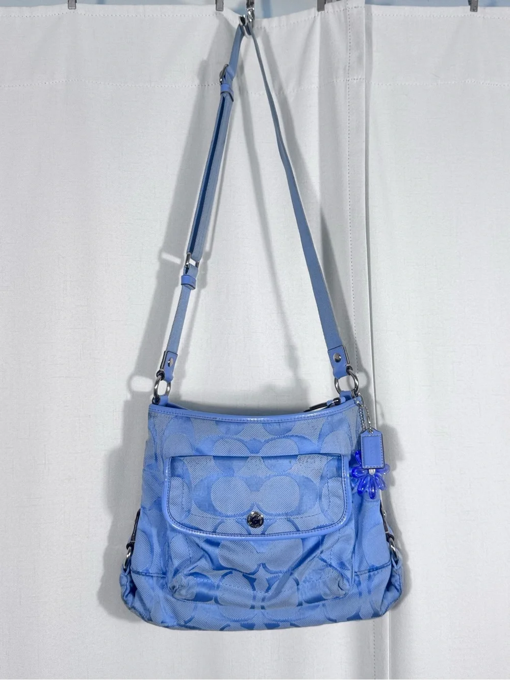Coach Y2K Blue Signature Satchel Bag